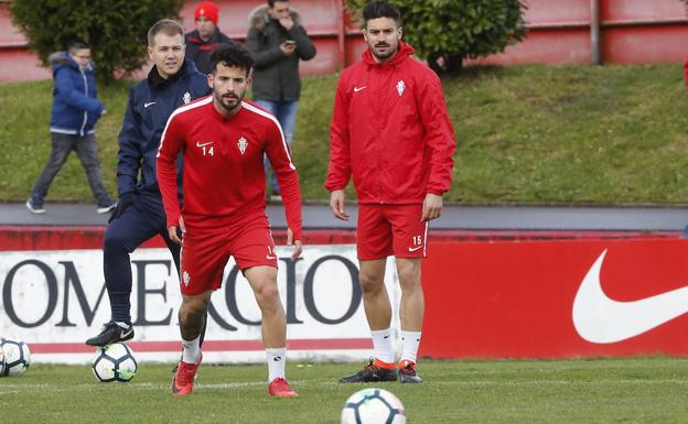 Rubén García, en el entrenamiento de este sábado. /ARNALDO GARCÍA