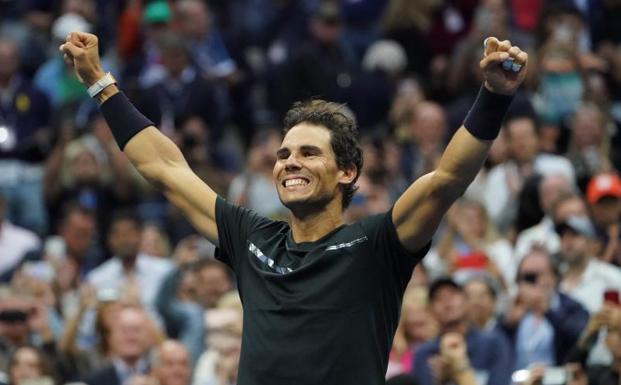 Nadal celebra su victoria. /Robert Deutsch-USA TODAY Sports