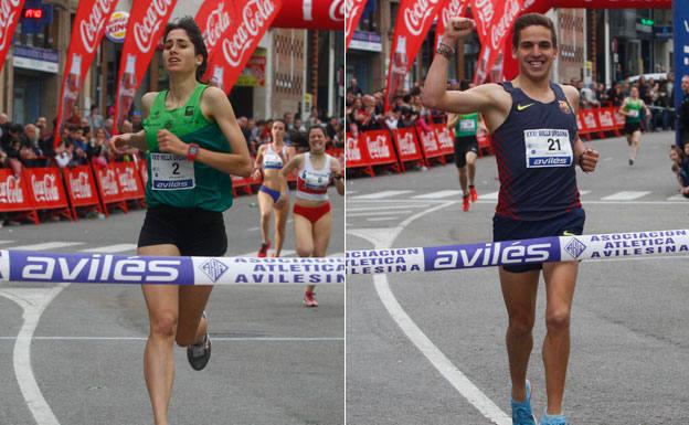 Aitor de la Coba y Beatriz Álvarez ganan la Milla de Avilés