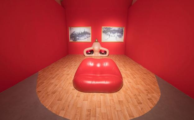 Reproducción del salón Mae West, que Dalí preparó para el Museo de Figueras en los años setenta./