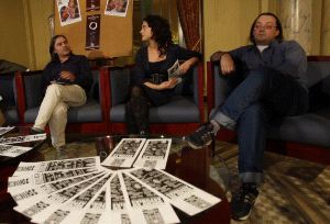 ESTRENO. De izquierda a derecha, Roberto Corte, Eva Vallines y Silvino Torre. / MARIETA/