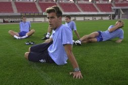 Con el Hajduk Split, en la ronda previa de la 'Champions'. / FOTOS CEDIDAS POR MATE BILIC/