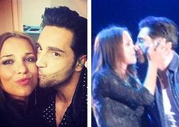 Paula Echevarría se sube al escenario de Bustamante y le da un apasionado beso