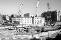 EL BIBIO. Las obras en la primera estación de viajeros del metrotrén avanzan a buen ritmo. / J. SIMAL/