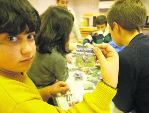 Un momento del taller sobre aves, ayer en El Atrio. ::
MARIETA/