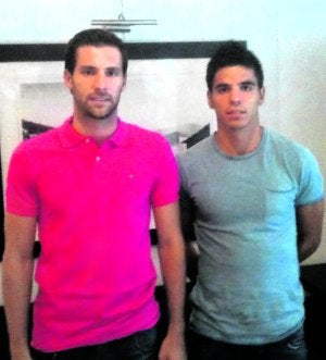 David Fernández y Javi Cantero, ayer en Oviedo. :: E. C./