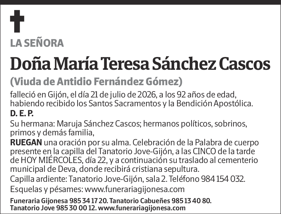 María Teresa Sánchez Cascos