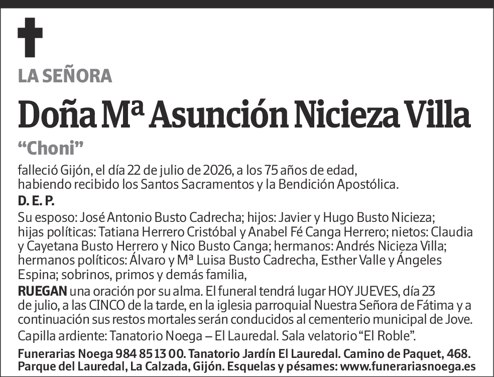 Mª Asunción Nicieza Villa