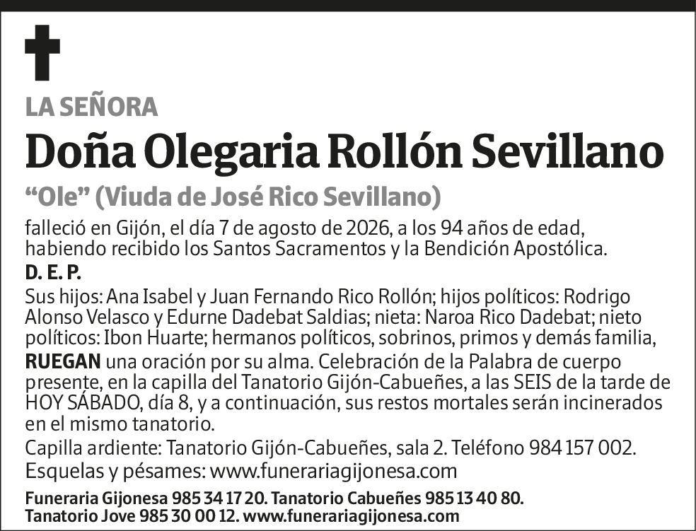 Olegaria Rollón Sevillano