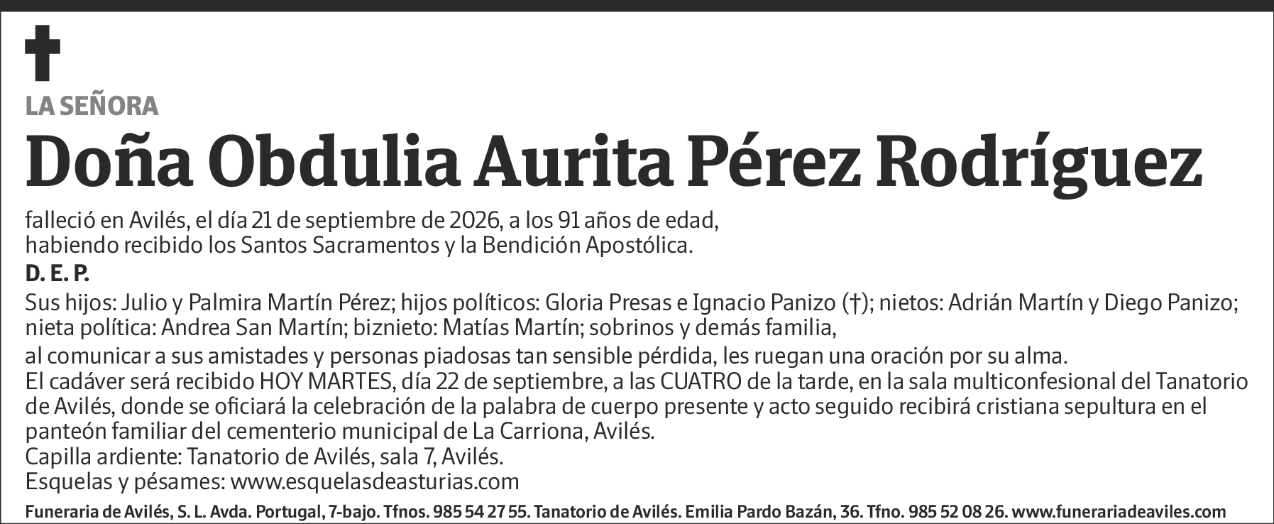 Obdulia Aurita Pérez Rodríguez