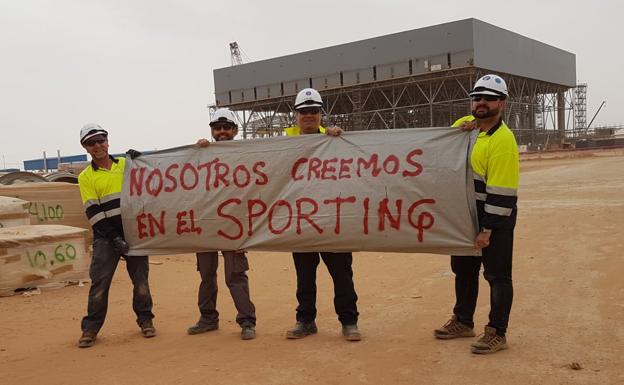 La colonia de asturianos en Arabia Saudí también cree en el Sporting