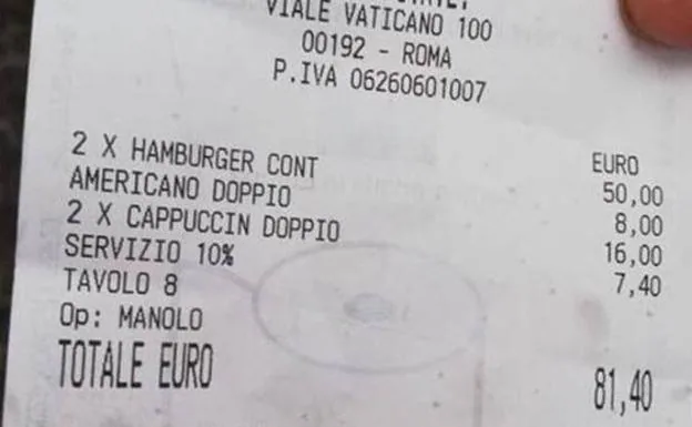 Nuevo Timo A Turistas En Italia 81 Euros Por Dos Hamburguesas Y Tres Cafes El Comercio