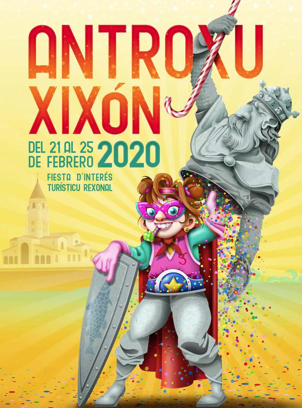 El cartel del Antroxu de Gijón 2020. 