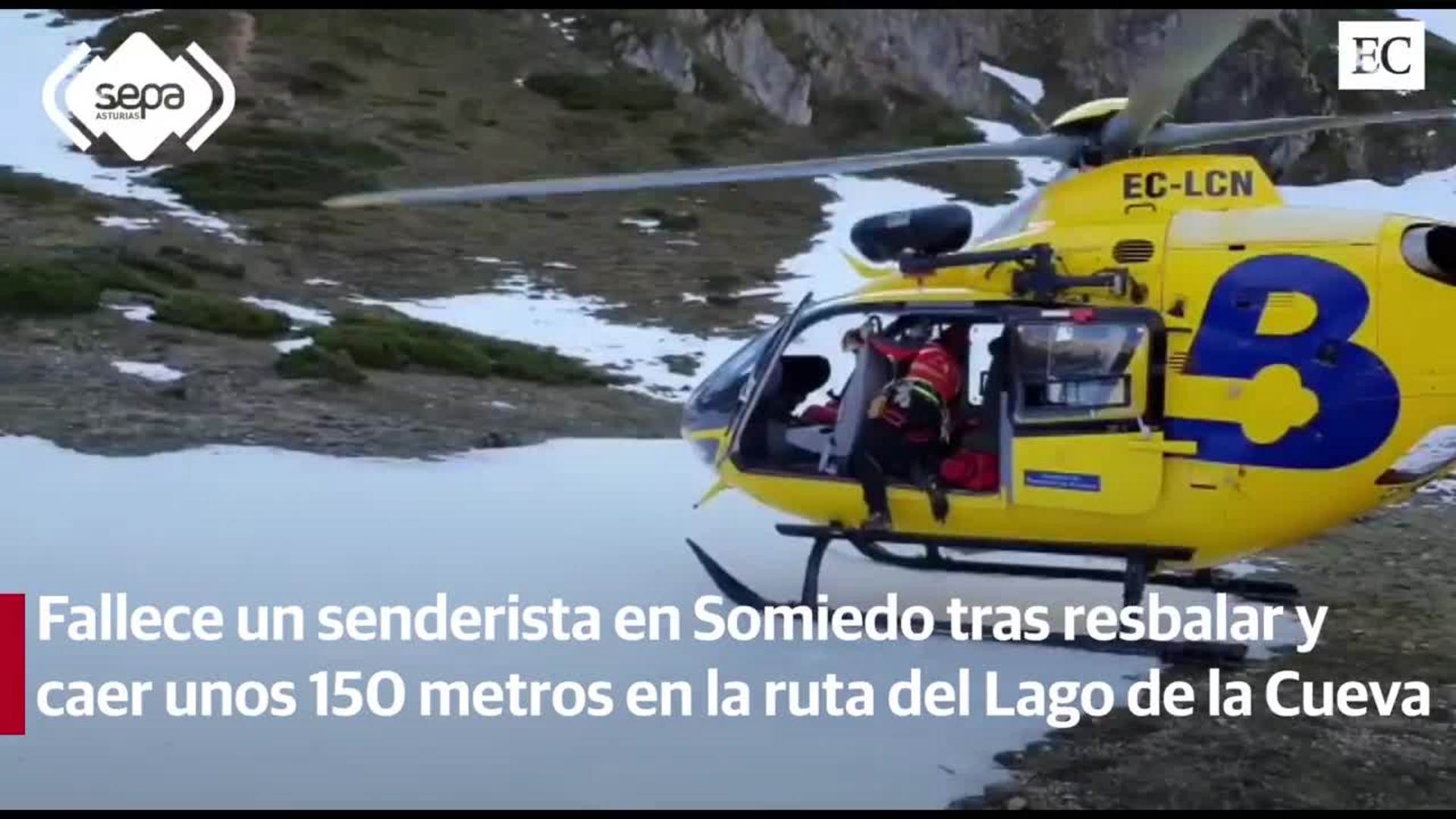 Fallece un senderista en Somiedo tras resbalar y caer unos 150 metros en la ruta del Lago de la Cueva