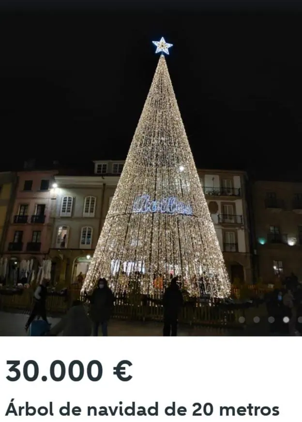 árbol de Navidad luminoso de Avilés, a la venta en | El Comercio